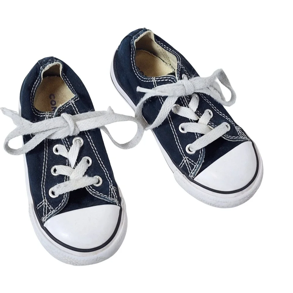 Converse Chuck Taylor All Star Low Top Navy Blue Canvas Infant Shoes 8 7J235